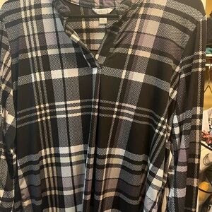 Cato Black and White Plaid Shirt